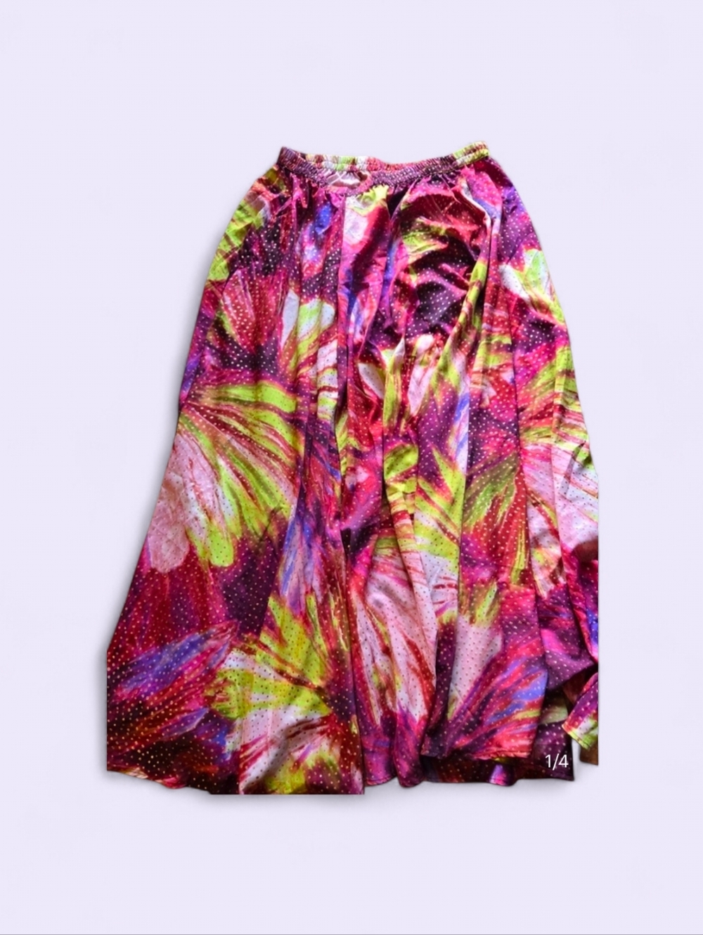 Mix Nouveau New York Multicolor Abstract Floral A-line Maxi With Gold Sparkle Lg